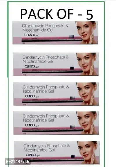 5 Leeford Clinsol Anti-Acne Gel 15g { Pack Of 5 } - For Acne  Pimples Free - Helps To Acne-Prone Skin For Acne Scars And Acne Pits Removal-thumb0