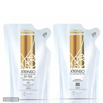 L'Oreal Paris X-Tenso Oleoshape Smoothing and Neutralizing Straightening Hair Cream - 125 ml + 125 ml - Pack of combo