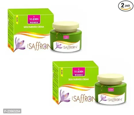 VI - JOHN Saffron Skin Organic Fairness Cream For Remove Dark Spots, Skin Whitening Vitamin E  Mulberry Extract (All Skin) - 50 Gm Each Pack (Pack of 2)(FAIRNESS CREAM-04)-thumb0