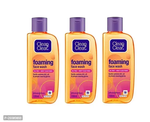 Clean  Clear Foaming Face Wash, 150ml (Pack Of 3)
