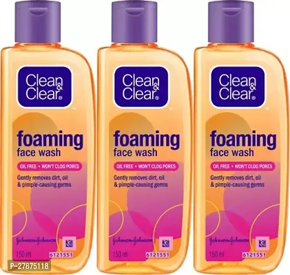 Clean  Clear Foaming Face Wash, 150ml (Pack Of 3)-thumb0