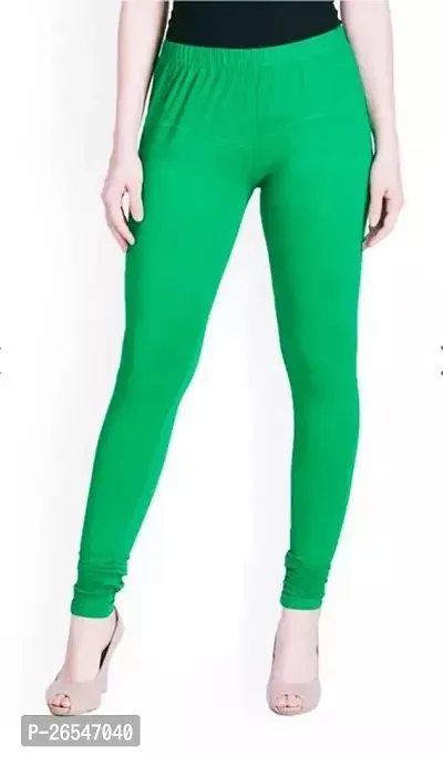 Fabulous Green Cambric Cotton Solid Leggings For Women Pack Of 1-thumb0