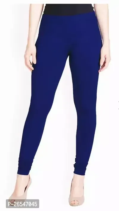 Fabulous Blue Cambric Cotton Solid Leggings For Women Pack Of 1-thumb0