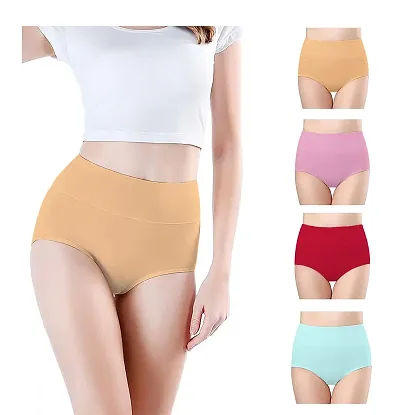 Fshway Seamless ice Silk Cotton Underwear Women No Show Bikini Panties  Invisibles No Panty Line Workout Hipster 2 Pack(Free Size Suitable 65 to 85  cm