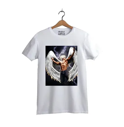 New Anime Design Printed Round Neck White T-Shirt For Men