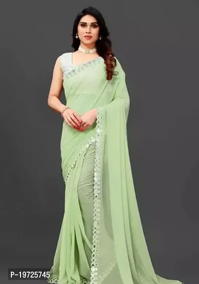 Beautiful Pure Georgette Saree With Blouse Piece For Women-thumb0