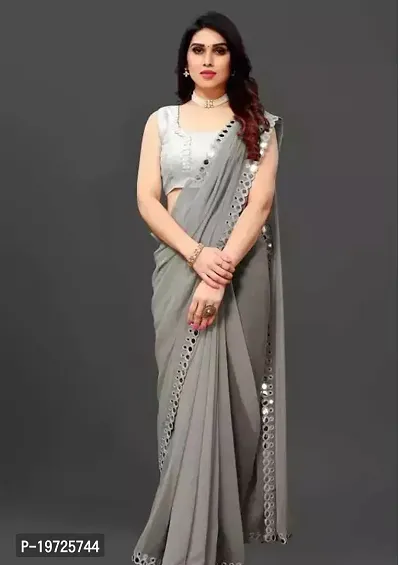 Beautiful Pure Georgette Saree With Blouse Piece For Women-thumb0