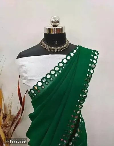 Beautiful Pure Georgette Saree With Blouse Piece For Women-thumb0