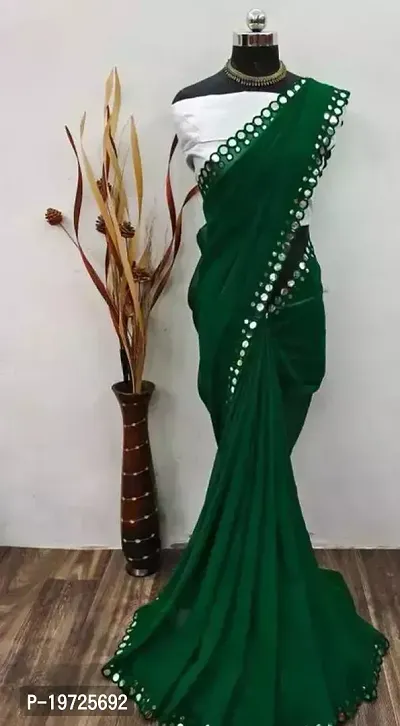 Beautiful Pure Georgette Saree With Blouse Piece For Women-thumb0