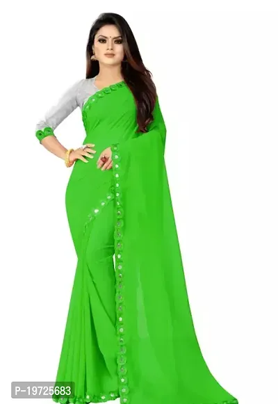 Beautiful Pure Georgette Saree With Blouse Piece For Women-thumb0