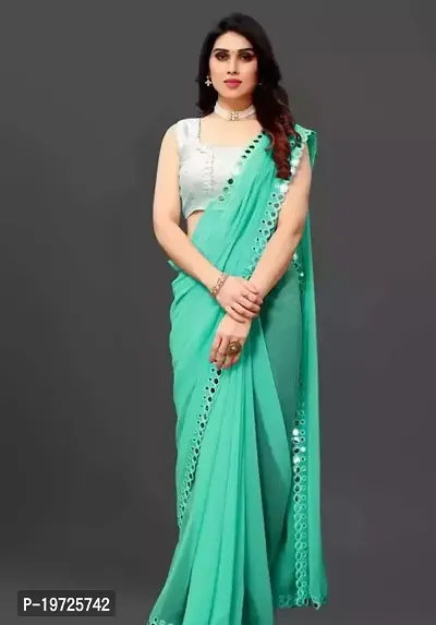 Beautiful Pure Georgette Saree With Blouse Piece For Women-thumb0