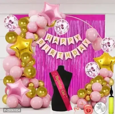 Exciting Birthday Decoration Kit for Girls Piece of 68