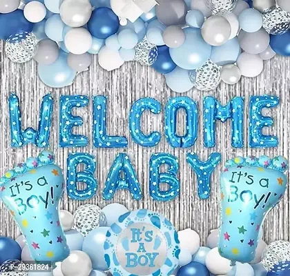 New Born Baby Welcome Decorations for Boys Set of 50-thumb0