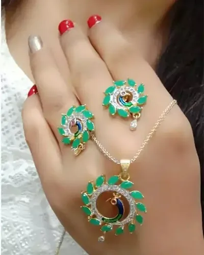 Stylish Brass Jewellery earrings and necklace For Women