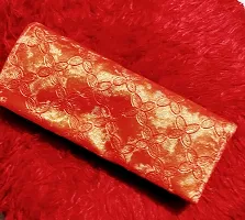 Stylish Copper Fabric Self Pattern Clutch For Women-thumb1
