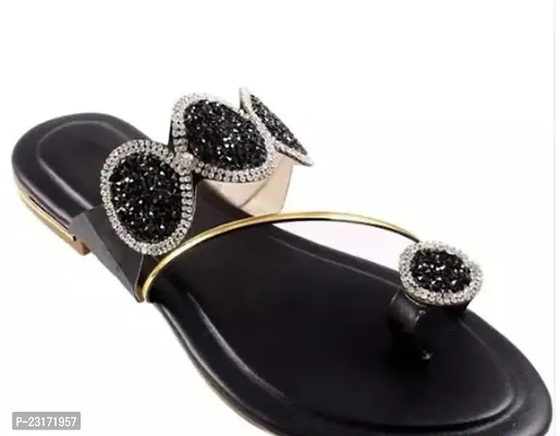 Elegant Black Leather  Fashion Flats For Women-thumb0