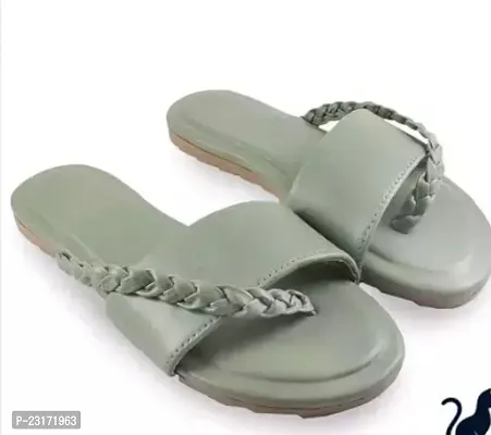 Elegant Green Leather  Fashion Flats For Women-thumb0