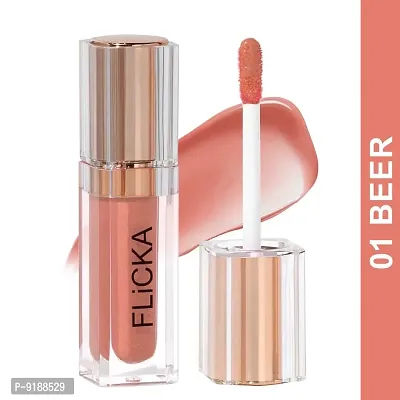 Flicka Shimmery Affair Lip Gloss  Liquid Lip Gloss 5ml Peach-thumb2