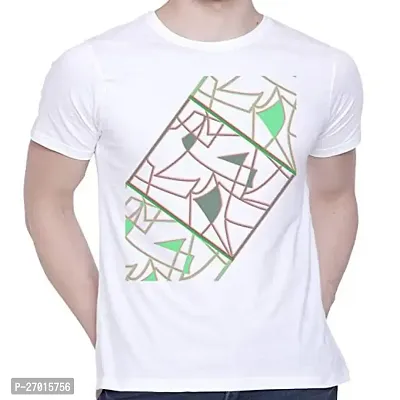 Comfortable Printed White Cotton Tees For Men