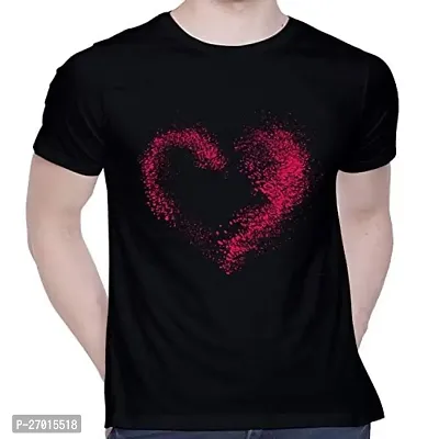 Comfortable Printed Black Cotton Tees For Men