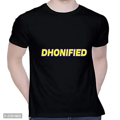 Comfortable Printed Black Cotton Tees For Men