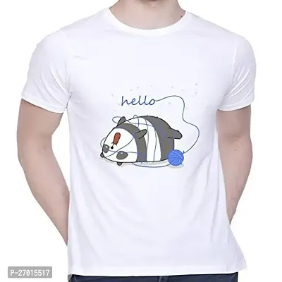 Comfortable Printed White Cotton Tees For Men