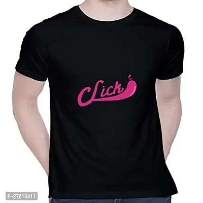 Comfortable Printed Black Cotton Tees For Men