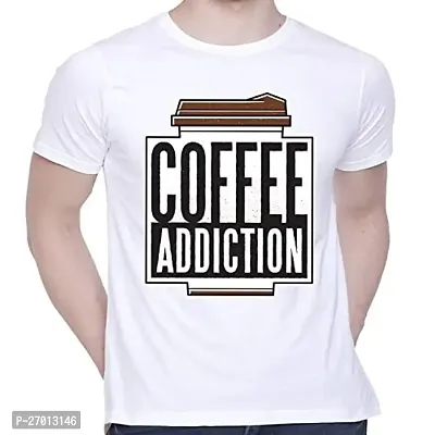 Comfortable Printed White Cotton Tees For Men