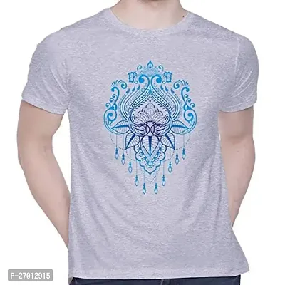 Comfortable Printed Grey Cotton Tees For Men