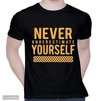 Comfortable Printed Black Cotton Tees For Men