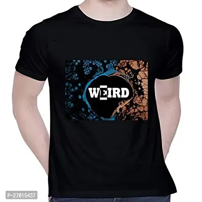 Comfortable Printed Black Cotton Tees For Men