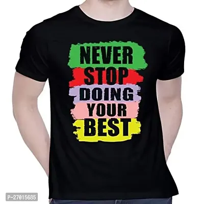 Comfortable Printed Black Cotton Tees For Men-thumb0