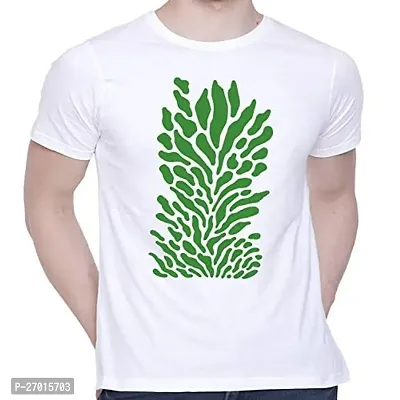 Comfortable Printed White Cotton Tees For Men