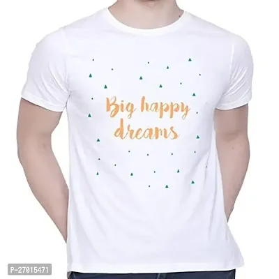 Comfortable Printed White Cotton Tees For Men-thumb0