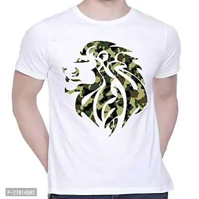 Comfortable Printed White Cotton Tees For Men-thumb0