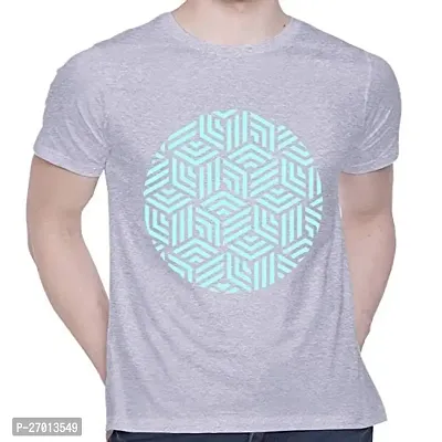 Comfortable Printed Grey Cotton Tees For Men-thumb0