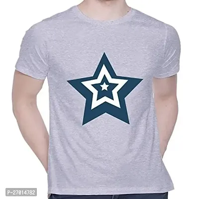 Comfortable Printed Grey Cotton Tees For Men-thumb0