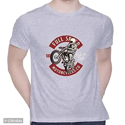 Comfortable Printed Grey Cotton Tees For Men