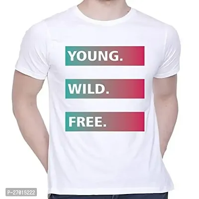 Comfortable Printed White Cotton Tees For Men