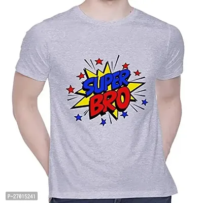 Comfortable Printed Grey Cotton Tees For Men