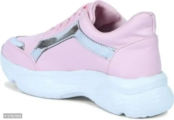 Stylish Pink Synthetic Solid Sports Shoes For Women-thumb3