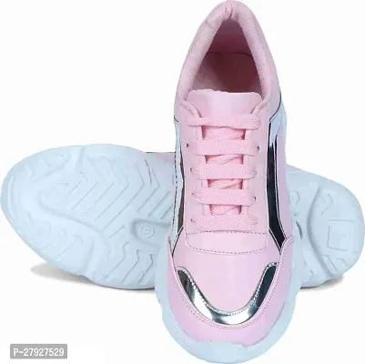 Stylish Pink Synthetic Solid Sports Shoes For Women-thumb0