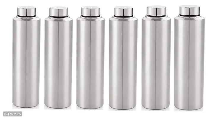 VRIND Stainless Steel Water Bottle | Fridge Bottle | Gym Bottle | 1 Litre (1000 ml) (Pack of 6)