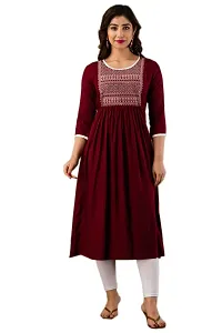 ANNU PARIDHAN Gorgeous Women's Rayon embroiderye Kurta Casual Wear-thumb1