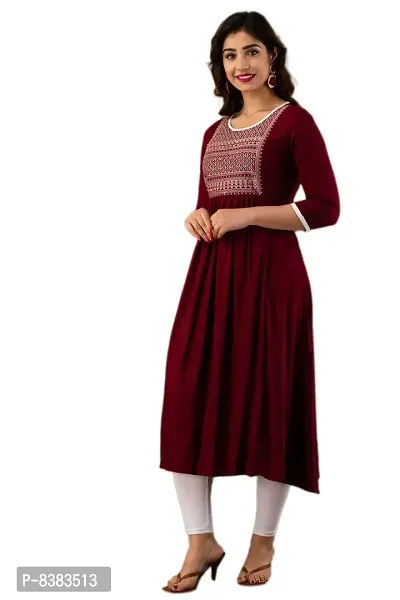 ANNU PARIDHAN Gorgeous Women's Rayon embroiderye Kurta Casual Wear-thumb4