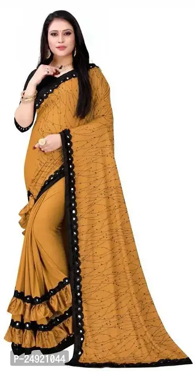 Elegant Lycra Blend Self Pattern Women Saree with Blouse piece-thumb0