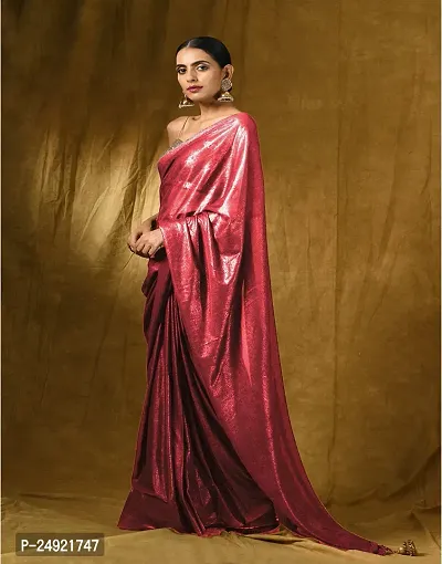 Elegant Lycra Blend Solid Women Saree with Blouse piece-thumb0