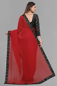 Classic Georgette Lace Work Saree with Blouse piece-thumb2