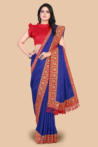 Stylish Art Silk Saree with Blouse piece For Women