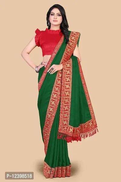 Classic Silk Cotton Lace Work Saree with Blouse piece-thumb0